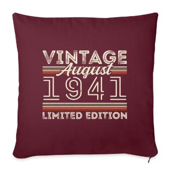 Août 1941 Légende depuis août 1941 Millésime 1941 - Housse de coussin décorative 45 x 45 cm - bordeaux - Devant