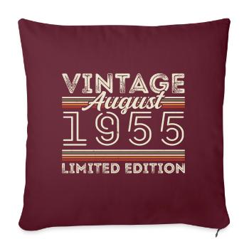 Août 1955 Légende depuis août 1955 Millésime 1955 - Housse de coussin décorative 45 x 45 cm - bordeaux - Devant