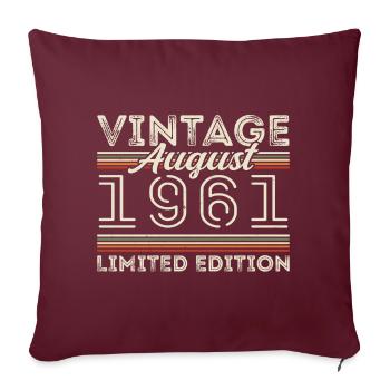 Août 1961 Légende depuis août 1961 Millésime 1961 - Housse de coussin décorative 45 x 45 cm - bordeaux - Devant