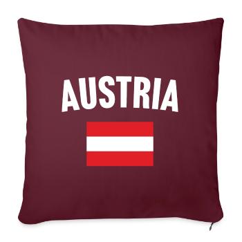 Drapeau de l’Autriche - Housse de coussin décorative 45 x 45 cm - bordeaux - Devant