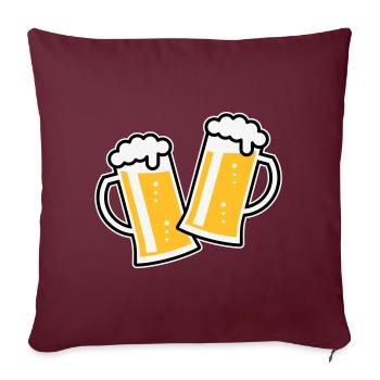 2 chopes à bière Toast (bière / chope à bière / 3C) - Housse de coussin décorative 45 x 45 cm - bordeaux - Devant