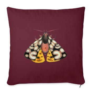 Moth noir et jaune - Housse de coussin décorative 45 x 45 cm - bordeaux - Devant
