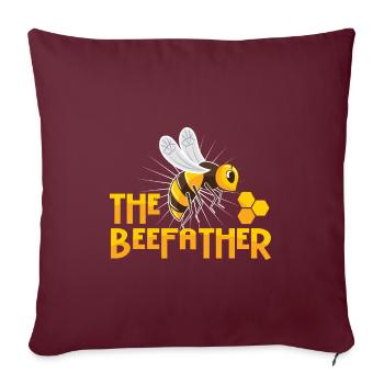 Abeille miel apicaux fleurs nid d’abeilles jaune cadeau - Housse de coussin décorative 45 x 45 cm - bordeaux - Devant