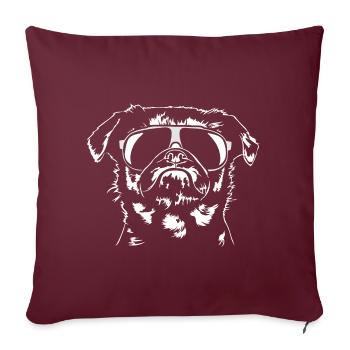 PETIT BRABANCON Nain Griffon refroidit les chiens de Wilsign - Housse de coussin décorative 45 x 45 cm - bordeaux - Devant