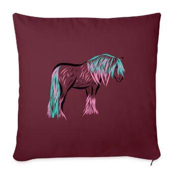 Cheval - Housse de coussin décorative 45 x 45 cm - bordeaux - Devant
