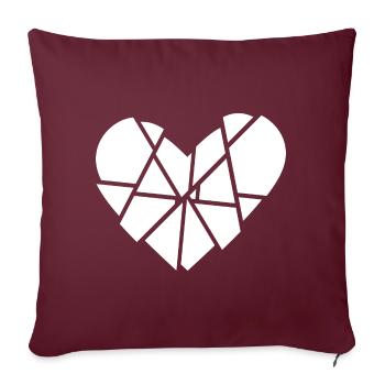 Coeur Brisé Éclats Éclats Anti Saint Valentin - Housse de coussin décorative 45 x 45 cm - bordeaux - Devant