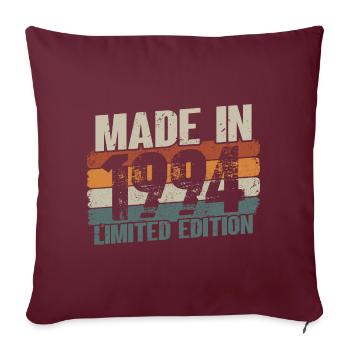 Née en 1994 né 27 anniversaire cadeau - Housse de coussin décorative 45 x 45 cm - bordeaux - Devant