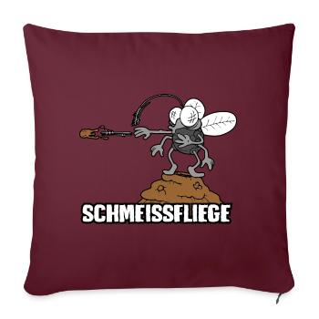 Schmeissfliege - Sofakissenbezug 45 x 45 cm - Burgunderrot - Vorne