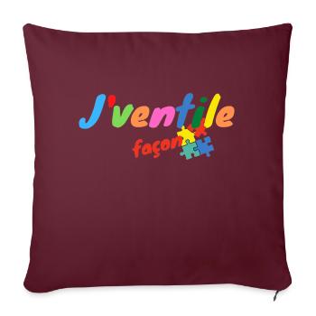 J ventile façon puzzle - Housse de coussin décorative 45 x 45 cm - bordeaux - Devant