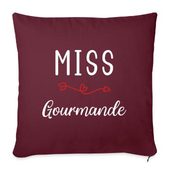 Miss Gourmande - Housse de coussin décorative 45 x 45 cm - bordeaux - Devant