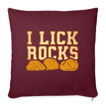 Je lèche des pierres - Géologue - Housse de coussin décorative 45 x 45 cm - bordeaux - Devant