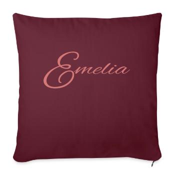 Name Emelia - Sofakissenbezug 45 x 45 cm - Burgunderrot - Vorne