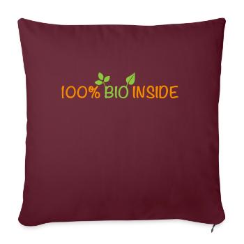 Intérieur 100% Bio - 100% naturel - Housse de coussin décorative 45 x 45 cm - bordeaux - Devant