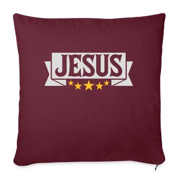 Jesus Christus Banner Zitat - Sofakissenbezug 45 x 45 cm - Burgunderrot - Vorne