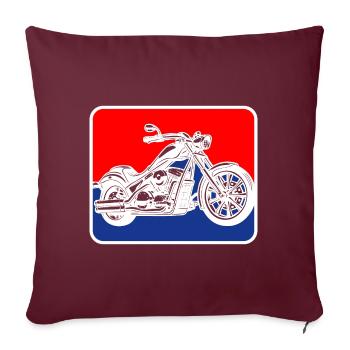 Logo de la moto américaine Chopper - Housse de coussin décorative 45 x 45 cm - bordeaux - Devant