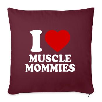 I love muscle mommies - Housse de coussin décorative 45 x 45 cm - bordeaux - Devant