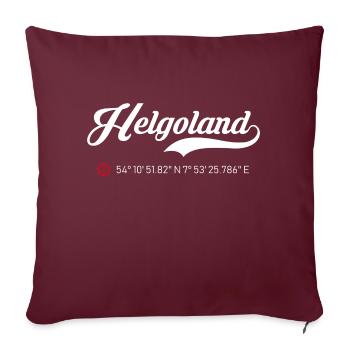 Insel Helgoland Koordinaten roter Anker - Sofakissenbezug 45 x 45 cm - Burgunderrot - Vorne