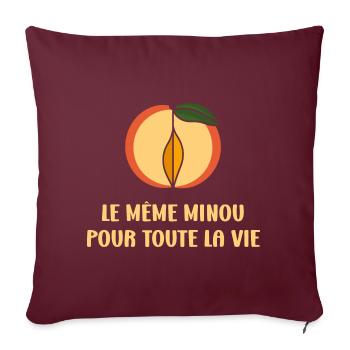 EVG Le Même Minou pour toute la vie - Housse de coussin décorative 45 x 45 cm - bordeaux - Devant