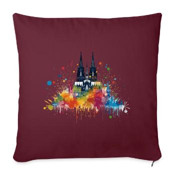 Cologne Kölle Carnaval Gebützt Kölle Alaaf Jeck Party - Housse de coussin décorative 45 x 45 cm - bordeaux - Devant