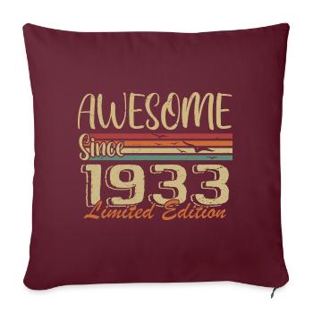 Les légendes sont nées en 1933 Vintage 1933 - Housse de coussin décorative 45 x 45 cm - bordeaux - Devant