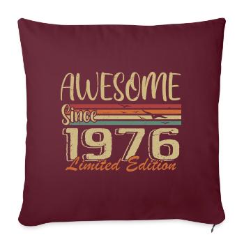 Les légendes sont nées en 1976 Vintage 1976 - Housse de coussin décorative 45 x 45 cm - bordeaux - Devant