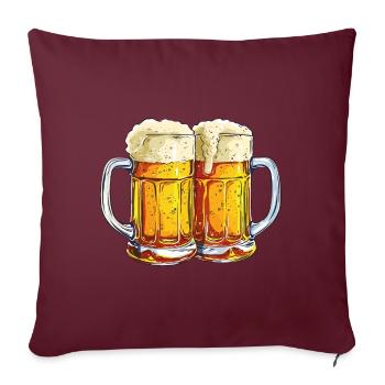 Bierkrug Bierkrüge Biergläser Bier Saufen Alkohol - Sofakissenbezug 45 x 45 cm - Burgunderrot - Vorne