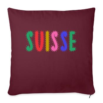 SUISSE. PAYS - Housse de coussin décorative 45 x 45 cm - bordeaux - Devant