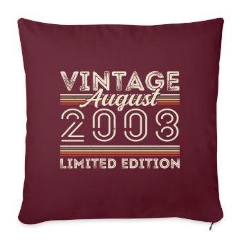 Août 2008 Légende depuis Août 2008 Millésime 2008 - Housse de coussin décorative 45 x 45 cm - bordeaux - Devant