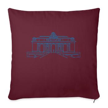 Grand Central Station de New York - Housse de coussin décorative 45 x 45 cm - bordeaux - Devant