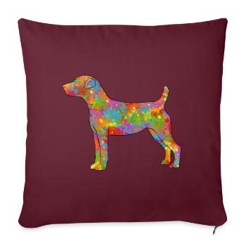 Parson Russel Terrier Multicolore - Housse de coussin décorative 45 x 45 cm - bordeaux - Devant