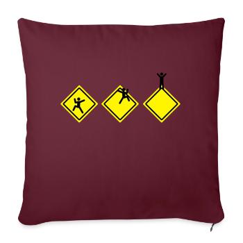 climbing roadsigns - Housse de coussin décorative 45 x 45 cm - bordeaux - Devant