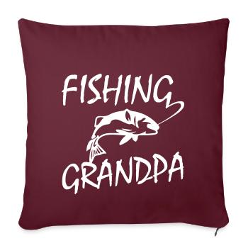 Grand-père Pêche Pêche - Housse de coussin décorative 45 x 45 cm - bordeaux - Devant