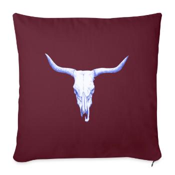 Bison Schaedel - Wild West Cowboy Rodeo Feeling - Sofakissenbezug 45 x 45 cm - Burgunderrot - Vorne