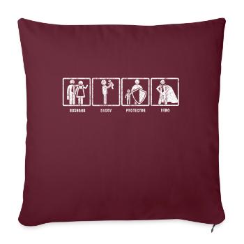 Super Dad Geschenk Hero Vatertag Papa Shirt - Sofakissenbezug 45 x 45 cm - Burgunderrot - Vorne