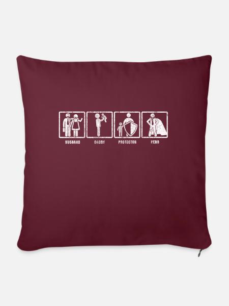 Super Dad Gift Hero Father's Day Daddy Shirt - Sofa pillowcase 17,3'' x 17,3'' (45 x 45 cm) - burgundy