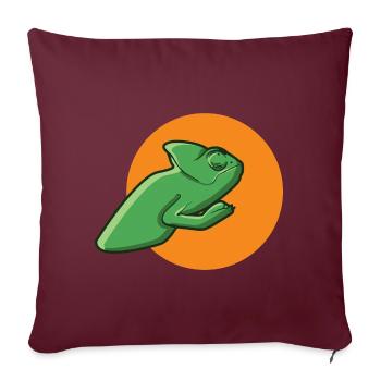 cadeau de reptile lézard vert lézard caméléon - Housse de coussin décorative 45 x 45 cm - bordeaux - Devant