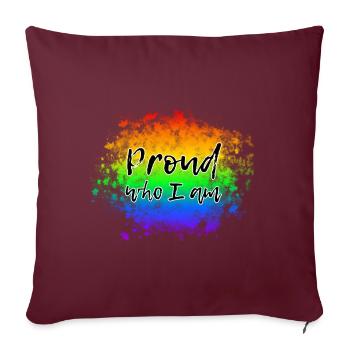 Proud who I am LGBT - Housse de coussin décorative 45 x 45 cm - bordeaux - Devant
