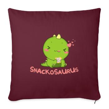 T-Shirt Snackosaurus Dinosaurier - Sofakissenbezug 45 x 45 cm - Burgunderrot - Vorne
