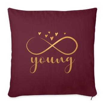 forever young in gold - Sofakissenbezug 45 x 45 cm - Burgunderrot - Vorne