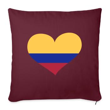 Kolumbien Herz; Heart Colombia - Housse de coussin décorative 45 x 45 cm - bordeaux - Devant