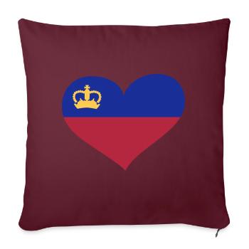 Liechtenstein Herz; Heart Liechtenstein - Sofakissenbezug 45 x 45 cm - Burgunderrot - Vorne