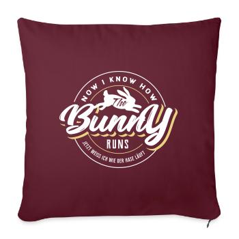Maintenant je sais comment fonctionne le lapin - Maintenant je sais où - Housse de coussin décorative 45 x 45 cm - bordeaux - Devant
