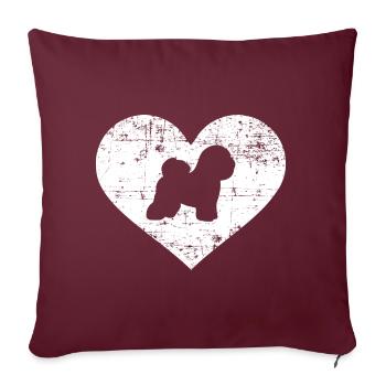 Bichon Frise - Housse de coussin décorative 45 x 45 cm - bordeaux - Devant