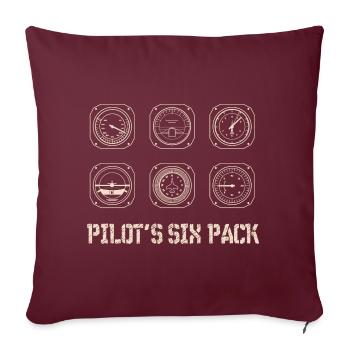 Pilote avion volant six pack avion aviation - Housse de coussin décorative 45 x 45 cm - bordeaux - Devant