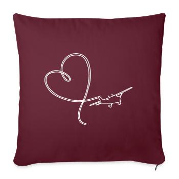 Pilote instructeur de vol d'avion d'aviation VFR - Housse de coussin décorative 45 x 45 cm - bordeaux - Devant