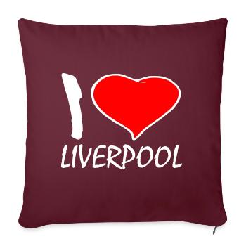I LOVE LIVERPOOL - Housse de coussin décorative 45 x 45 cm - bordeaux - Devant