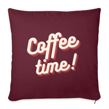 Kaffeezeit - Sofakissenbezug 45 x 45 cm - Burgunderrot - Vorne