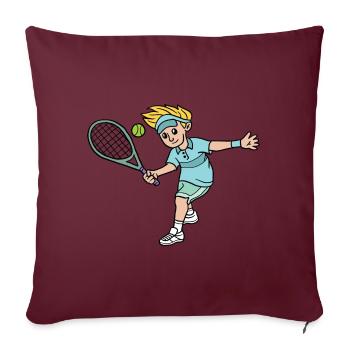 Motif du joueur de tennis pour enfants tennis pour enfants - Housse de coussin décorative 45 x 45 cm - bordeaux - Devant