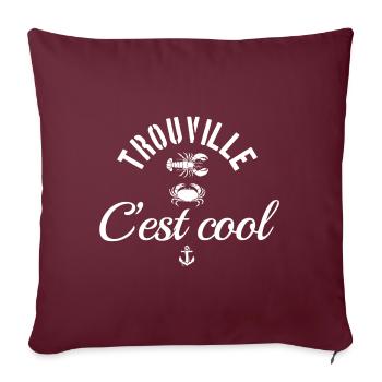 Trouville c est cool - Housse de coussin décorative 45 x 45 cm - bordeaux - Devant