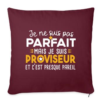 Proviseur Homme Cadeau Métier Ecole Collège Humour - Housse de coussin décorative 45 x 45 cm - bordeaux - Devant